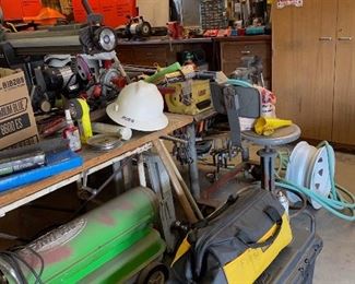 Wood and metal work benches and tools