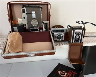 Vintage Polaroid and Agfa cameras
