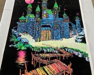 Vintage black light velvet poster