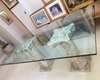 Beveled Dining Table with 6 chairs