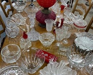 Table of red and crystal