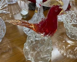 Mourino glass rooster decanter 