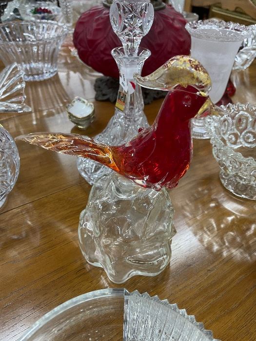 Mourino glass rooster decanter 