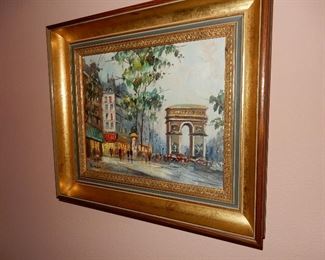 Oil painting Paris scene