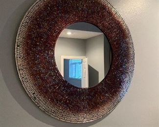 Large Round Mosaic Mirror 