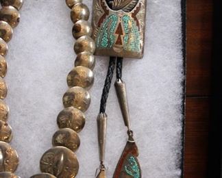 More sterling & turquoise Southwestern jewelry - vintage bolo