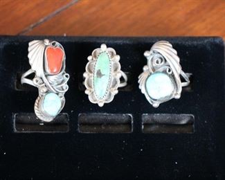 More sterling & turquoise Southwestern jewelry