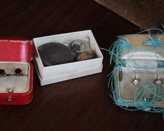 Vintage garnet & diamond earrings