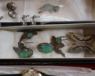 More sterling & turquoise Southwestern jewelry