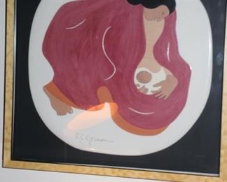 R.C. Gorman framed plaque