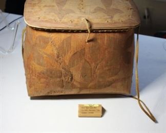 Antique birch bark carry box