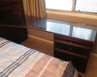 Includes Drawer Cabinet & Desk with Glass Top