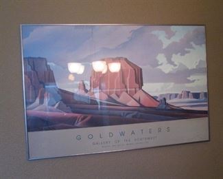 Framed "Goldwaters" Gallery of the Southwest" by Ed Mell, 1986