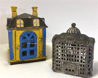 Antique Mechanical Novelty Cast Iron Bank Needs Repair, Vintage Cast Iron Bank