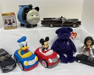 Bundle Of Licensed Toys DC Comics, Disney, Harry Potter, Thomas The Train, Beanie Baby