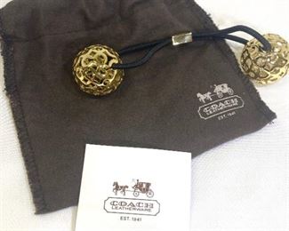 Coach Gold Toned Hairband With Bag