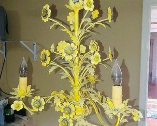 Vintage metal floral chandelier