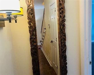 Carved wood mirror