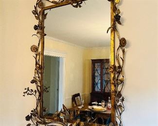 Vintage ornate gilt metal mirror