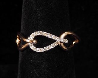 10K Rose Gold Diamond Ring, Approx .10 Carat Total Weight, Size 7

