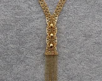 14K Yellow Gold Necklace, Approx 11" long, Part Of Chain Link Damaged (See picture). Approx 8.12 g Total Weight
