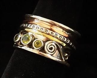 Sterling Silver Spinner Ring, Size 10
