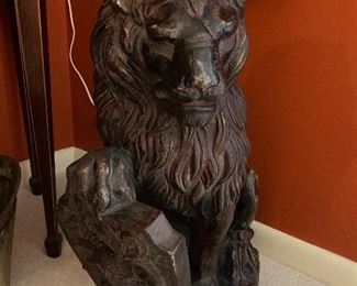 Lion sculpture.Wood or plaster I believe