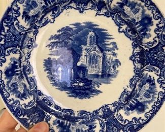 Very old set of Wedgwood flow blue plates
