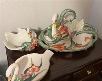 Vintage Fitz and Floyd Swan Pieces