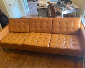 Brown Office Couch 90" X 30"