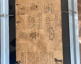 Back of framed mailer of with supporting article. Tom Rush last performance at Club 47 at Harvard Square in Boston, MA  1968 -Framed 19"x 13 1/2"