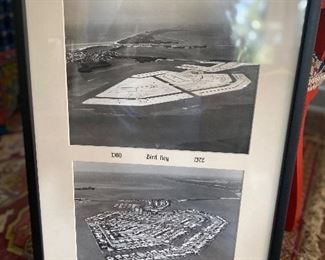 Aerial Photos of Sarasota Bird Key 1980 and 1972  Framed 21 1/2" X 15