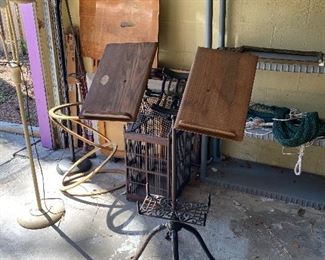 Metal and wood Dictionary Stand 43" tall