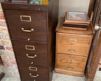 2 drawer oak file cabinet, 4 drawer metal file cabinet
