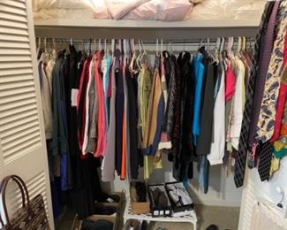 Ladies clothing and shoes, handbags, scarves