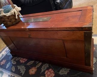 Sweet antique trunk with drawer