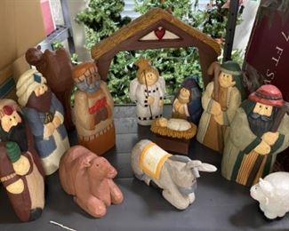 Chunky wooden manger scene