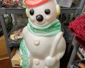 Larger vintage lighted outdoor snowman