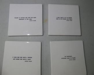 Restoration Hardware/The New Yorker Set of 4 Oscar Wilde Literary Quote Coasters - In Box