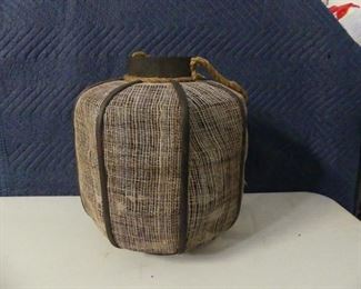 Bombay Lantern Wood/Woven - 12" Diameter x 14" Tall