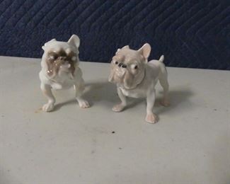 Vintage c. 1980s Pair of Bing & Grondahl Denmark 1676 Bulldog Figurines