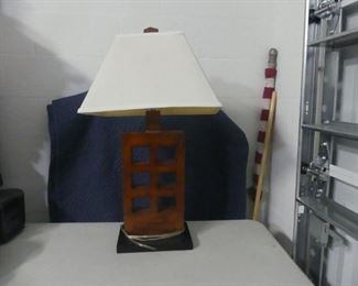 Wooden Cutout Table Lamp - 32" Tall 