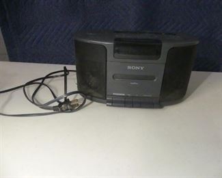 Sony Dream Machine Dual Alarm Clock AM/FM Radio Cassette Player Stereo Model ICF-CS650 