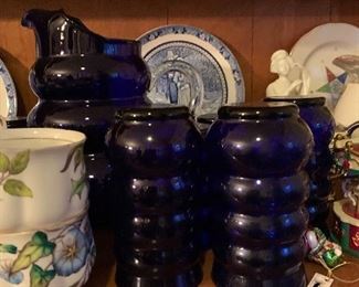 Lots of blue glass