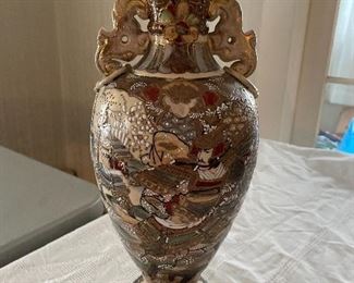 Japanese urn hand painted