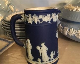 Wedgwood Jasperware cobalt blue 4” pitcher