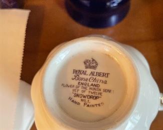 Royal Albert ‘flower of the month’ cups & saucers