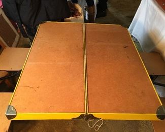 Vintage folding metal Handy table and chair set by Milwaukee stamping