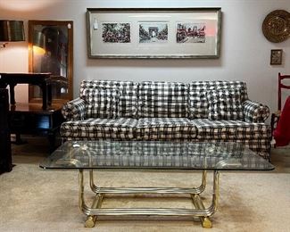 Glass top Coffee Table and Sofa