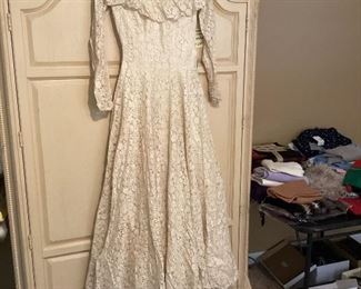 Vintage lace wedding dress circa 1940’s